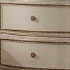 Two Drawer Nightstand With Carved Details And Cabriole Legs, Antique Pearl