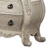 Three Drawer Wooden Nightstand With Scrolled Feet, Antique White