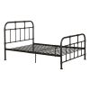 Industrial Pipe Detailed Metal Full Size Bed, Sandy Gray