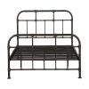 Industrial Pipe Detailed Metal Full Size Bed, Sandy Gray