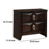 Transitional Style Wood Nightstand with 2 Drawers, Espresso Brown