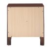 Wooden Nightstand with Two Storage Drawers, Cherry Brown