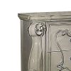 Two Drawers Wooden Nightstand with Carved Details, Bone White