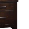 Wooden Nightstand with Two Drawers, Mahogany Brown