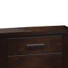 Wooden Nightstand with Two Drawers, Mahogany Brown