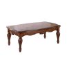 Vintage Rectangular Wooden Coffee Table with Fluted Legs, Cherry Brown