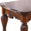 Vintage Rectangular Wooden Coffee Table with Fluted Legs, Cherry Brown