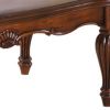 Vintage Rectangular Wooden Coffee Table with Fluted Legs, Cherry Brown