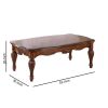 Vintage Rectangular Wooden Coffee Table with Fluted Legs, Cherry Brown