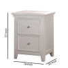 Contemporary Style Wood and Metal Nightstand with 2 Drawers, White