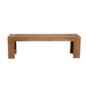 Solid Acacia Wood Bench with Bracket Legs, Brown