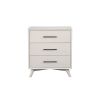 Three Drawers Mahogany Wood Small Chest with Splayed Legs, White