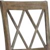 Wood Dining Chair, Double X Backrest, Set of 2, Beige, Brown