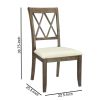 Wood Dining Chair, Double X Backrest, Set of 2, Beige, Brown
