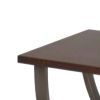 Wood and Metal End Table with Sweeping Legs, Dark Walnut Brown and Black