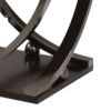 Wood and Metal End Table with Sweeping Legs, Dark Walnut Brown and Black