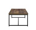 Metal Framed Coffee Table with veneer Top, Weathered Oak Brown and Black