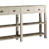 Wooden Console Table with Four Drawers and Two Shelves, Cream