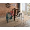 Transitional Square Shaped Wooden Bar Table With Metal Base, Black and Brown