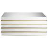 Modern Style Rectangular Metal and Mirror Coffee Table, Silver and Gold