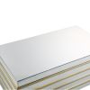 Modern Style Rectangular Metal and Mirror Coffee Table, Silver and Gold