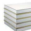 Modern Style Rectangular Metal and Mirror Coffee Table, Silver and Gold