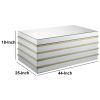 Modern Style Rectangular Metal and Mirror Coffee Table, Silver and Gold