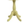 Traditional Style Wooden Round Side Table with Turned Pedestal Base, Yellow