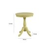 Traditional Style Wooden Round Side Table with Turned Pedestal Base, Yellow