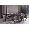Fabric Upholstered Wooden Dining Chair with Wingback Design, Black and Gray