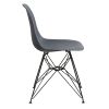 Deep Back Plastic Chair with Metal Eiffel Style Legs, Gray and Black