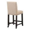 Fabric Upholstered Wooden Counter Height Stool with Nail head Trim, Set of 2,  Brown