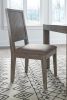 Wooden Side Chair with Fabric Upholstered Seat, Brown