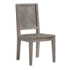 Wooden Side Chair with Fabric Upholstered Seat, Brown