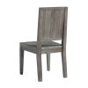 Wooden Side Chair with Fabric Upholstered Seat, Brown