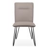 Faux Leather Upholstered Metal Chair with Hairpin Style Legs, Set of 2, Black and Gray