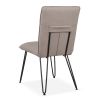 Faux Leather Upholstered Metal Chair with Hairpin Style Legs, Set of 2, Black and Gray