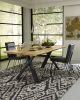 Leather Upholstered Metal Chair with Hairpin Style Legs Set of 2, Black
