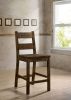 Rustic Style Solid Wood Counter Height Side Chair, Brown, Pack of Two