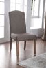 26 Inch Dining Chairs, Parson Style, Tall Back, Nailhead, Set of 2, Gray