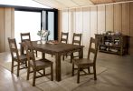 Transitional Style Solid Wood Side Chair with Block Legs, Pack of Two, Brown
