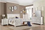 Transitional Style Two Drawer Wooden Night Stand with Round Bun Legs, White