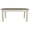 Three Drawer Wooden Desk with Plank Style Top, Brown and White