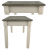 Three Drawer Wooden Desk with Plank Style Top, Brown and White