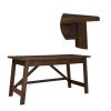 Two Drawers Wooden Desk with Cross Stretcher Brace Design, Large, Brown