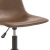 Metal Swivel Chair with Faux Leather Upholstery and Adjustable Seat, Brown and Black