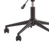 Metal Swivel Chair with Faux Leather Upholstery and Adjustable Seat, Brown and Black