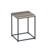 Wooden Table Set with Sturdy Metal Base, Set of Three, Gray and Brown