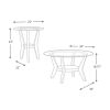 Round Wooden Table Set with Glass Top and Lower Shelf, Set of Three, Brown and Clear