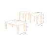 Traditional Style Wooden Table Set with Turned Legs and Faux Marble Top, Set of Three, Dark Brown